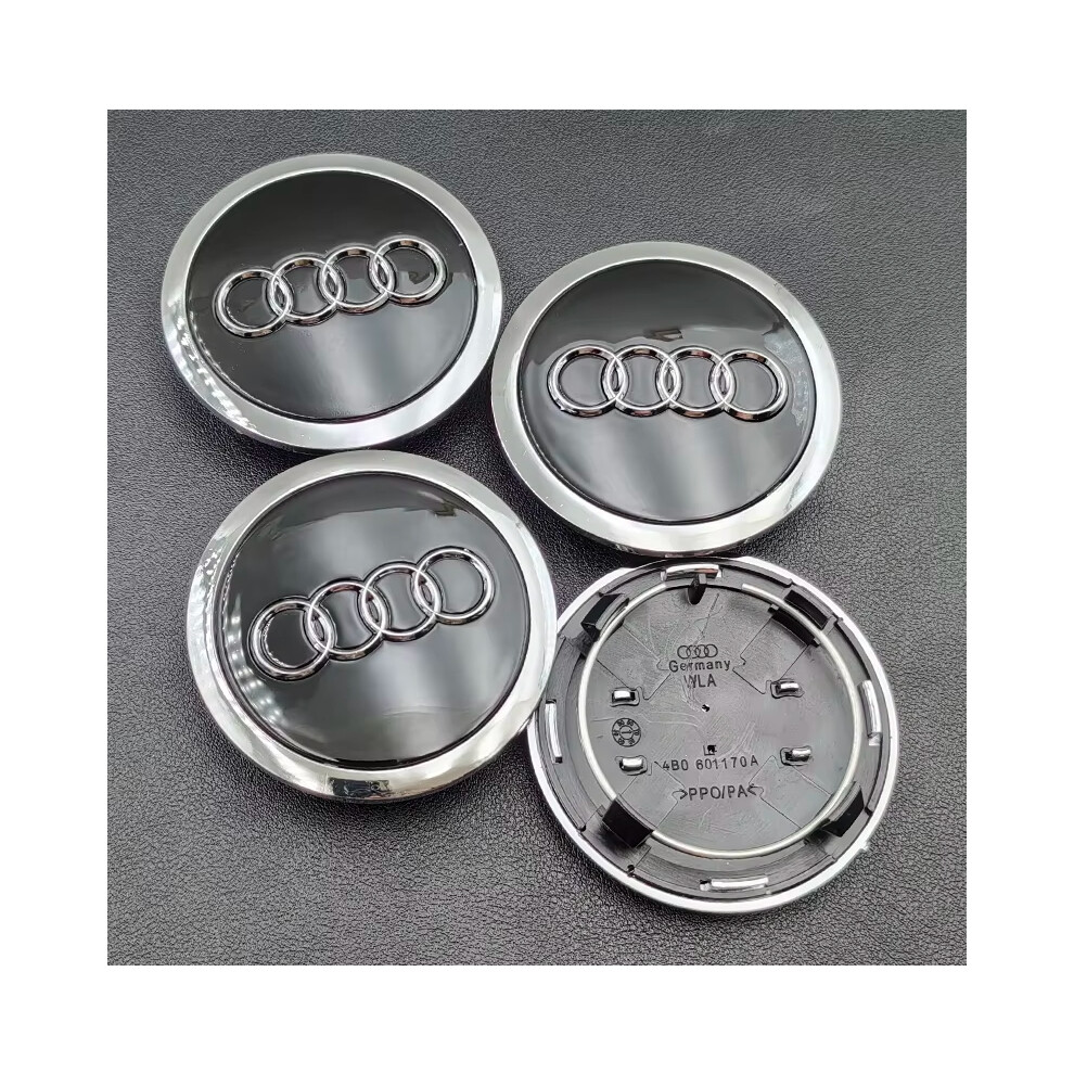 (69Mm 4Pcs) 4Pcs 60Mm 61Mm 68Mm 69Mm 77Mm Audi Hub Caps Car Wheel Center Caps For Audi A1 A2 A3 A4 A5 A6 A7 A8 S3 S6 Q3 Q5 Q7 Accessories Black 6912882540755