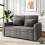 Living And Home Grey 3-Shape Convertible Sofa Bed with 2 Pillows,164cm W 1