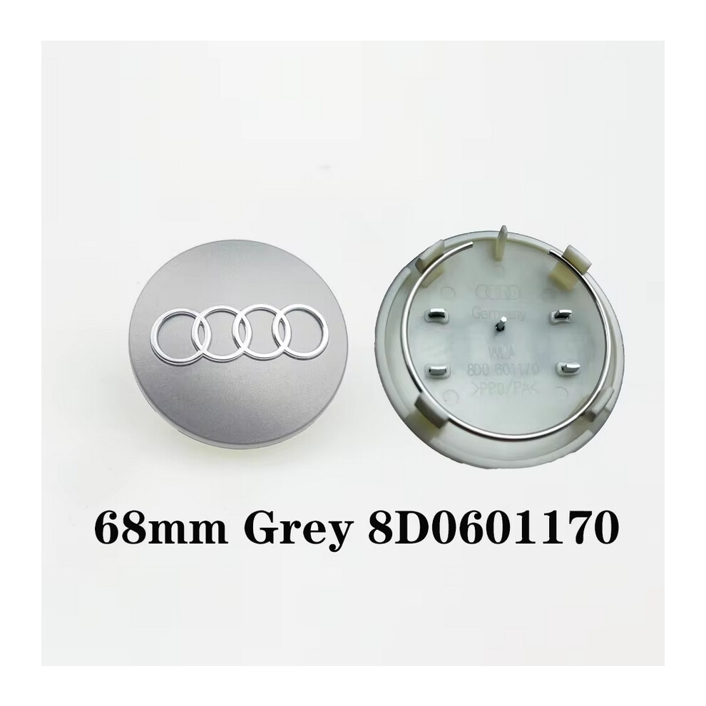 (68mm Grey 8D0601170) 4pcs 60mm 61mm 68mm 69mm Car Styling Wheel Center Cap Hub Covers Badge 4B0601170 for Audi A3 A4 A5 A6 A7 A8 S4 S6 Accessories-image-OPC-PFWDX6H-NEW