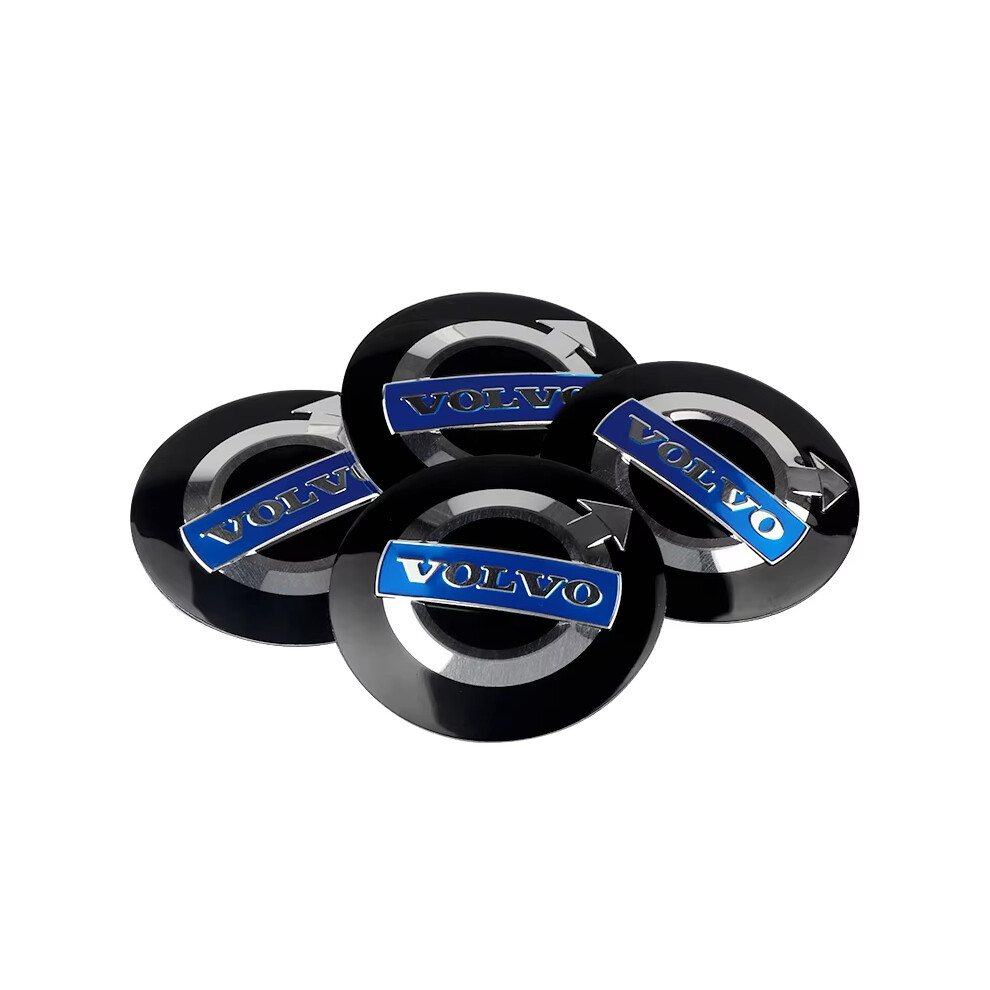 (56mm BK BL For Volvo) 4pcs 56/60mm Car Wheel Center Hub Caps Tire Rim Covers Accessories For Volvo Rdesign T6 AWD C30 C70 S40 S60 S70 S80 S90 V40 XC7-image-OPC-PFWDXCB-NEW