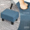 Homcom HOMCOM Chic Linen Fabric Footstool Ottoman Cube with 4 Plastic Legs Blue 3