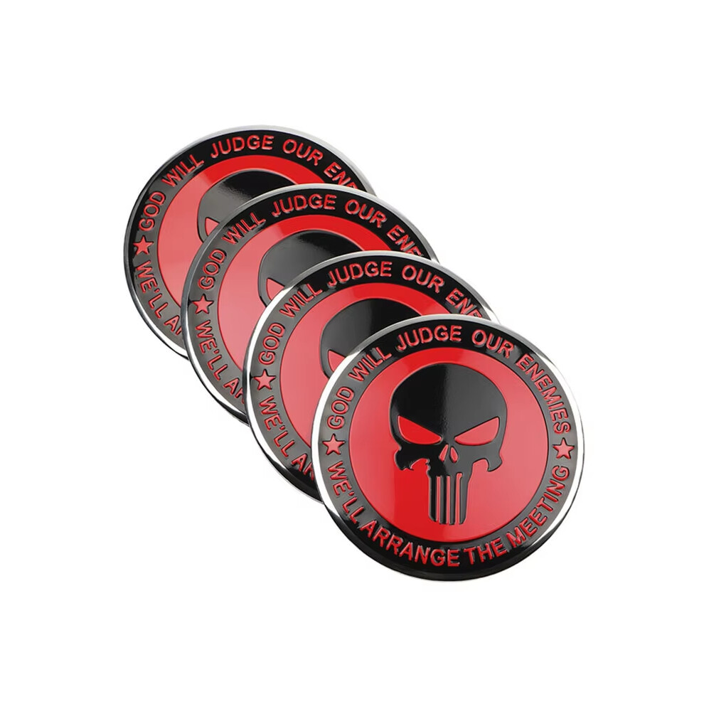 (Red) 1Set 3D Car Wheel Center Hub Caps Car Emblem Badge Logo Wheel Center Cap Label Car Wheel Stickers Accessories-image-OPC-PFWDYPM-NEW