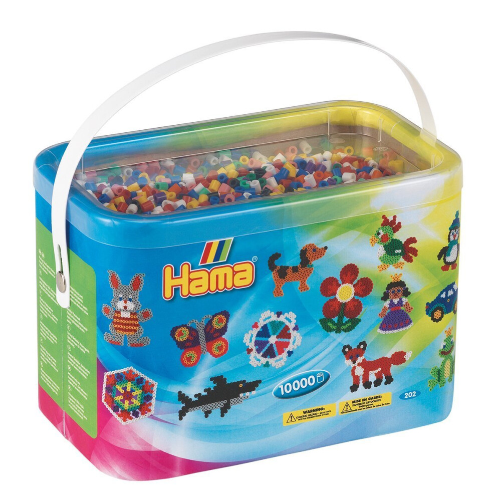 Hama DIY Midi Beads Bucket | Approx. 10.000 Fuse Beads | Mosaic Decoration Arts & Craft For Creative Children Ages 5+ | Mix 00