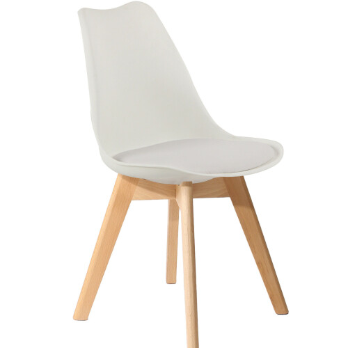 Charles Jacobs (White) Charles Jacobs Rectangular Dining Table Set Four 4 Dinner Kitchen Chairs White Solid Beech Wood 2