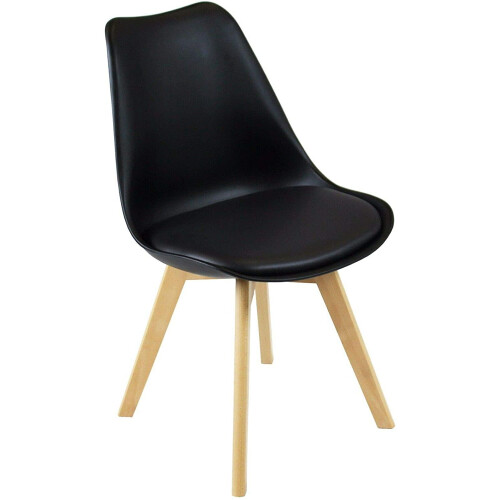 Charles Jacobs (Black) Charles Jacobs Rectangular Dining Table Set Four 4 Dinner Kitchen Chairs White Solid Beech Wood 2