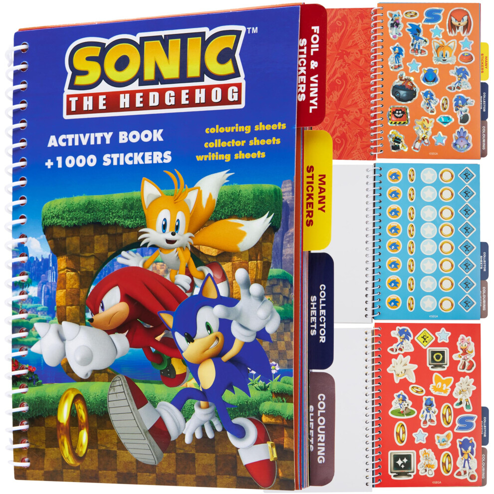 SONIC THE HEDGEHOG Scrapbooking Stickers & Activity Book Over 1000 Stickers - Gamer Gifts