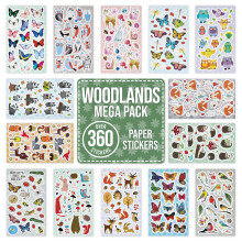 Woodland Animal Stickers for Children to Scrapbook, Craft, Decorate - Over 360 Self Adhesive Autumn Paper Stickers 14 Designs - Party Bag Fillers for