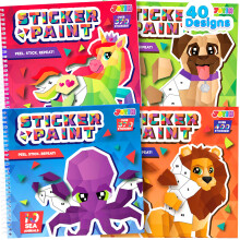 JOYIN 4-Pack Crafts for Kids Sticker Painting Book Gift Party Favor Creations 40 Pictures - Mess-Free Art Play for Kids' Creative Adventures at H