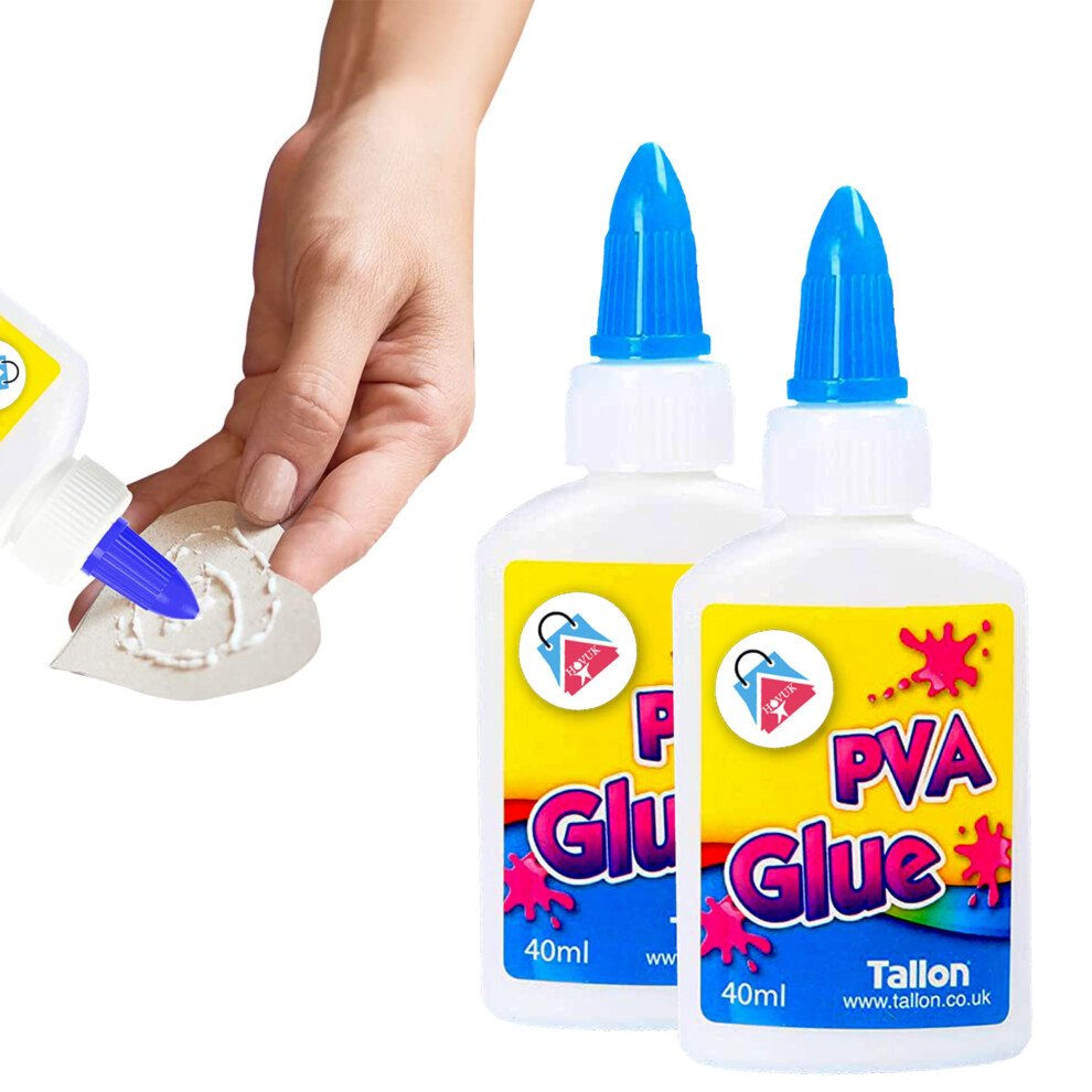2 Pack Pva Craft Glue Bottles Set For Kids, Strong Kids Glue For Arts And Crafts, Washable White Glue, Craft Glue For Home, School And Office - 40Ml 5056601434312