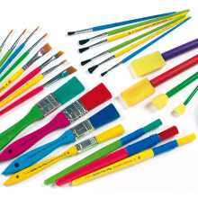 Baker Ross Tools & Sponge Foam Dabber Paint Brush for Crafts, Assorted Shapes & Sizes, EK554
