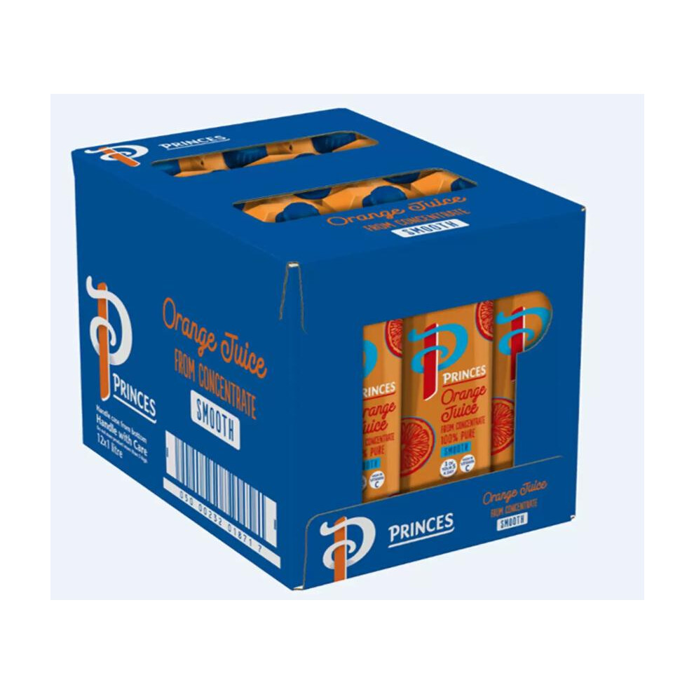 Princes Pure Juice Smooth, 12 X 1L Orange