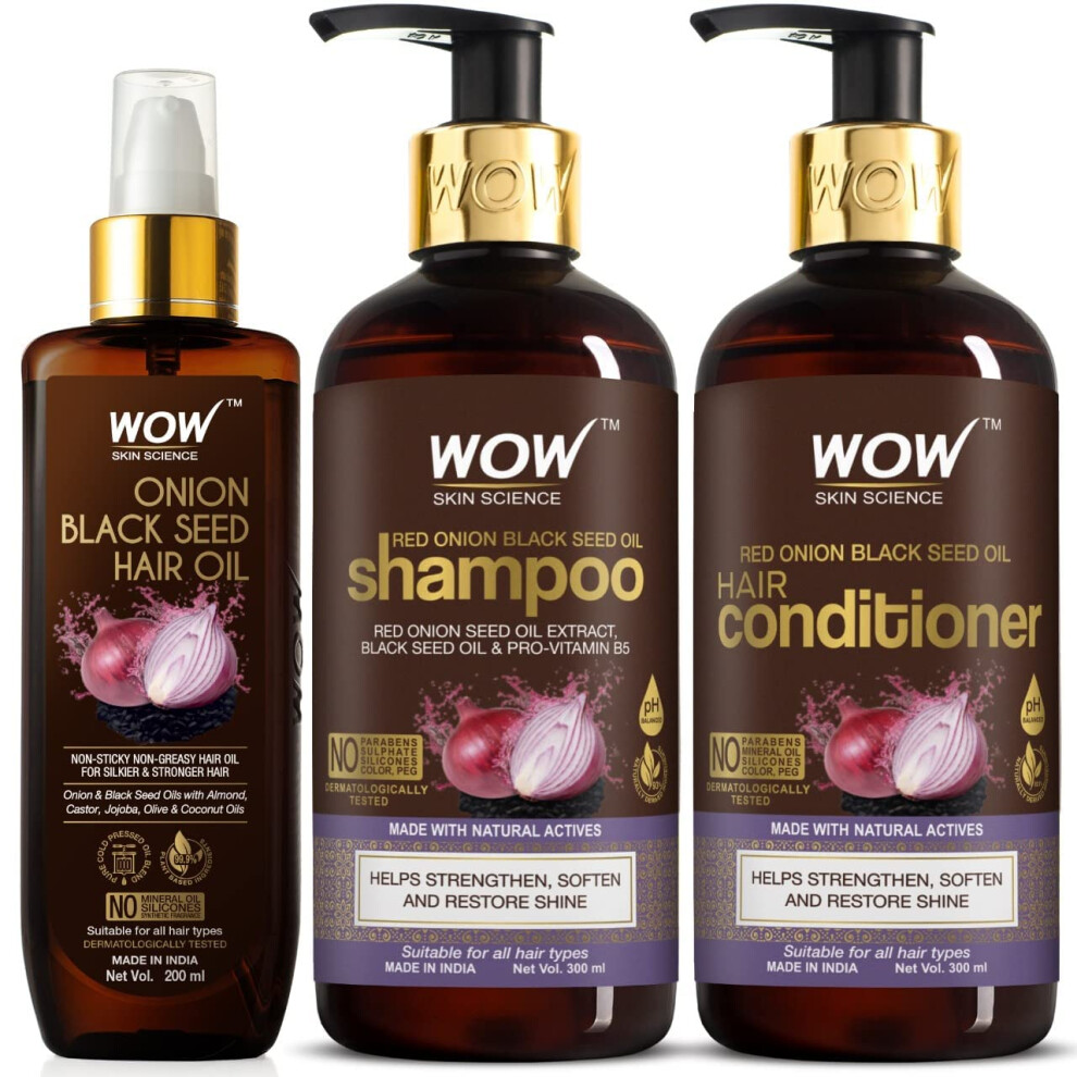 WOW Skin Science Onion Black Seed Oil Ultimate Hair Care Kit 800 Ml