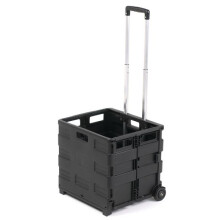 Heavy Duty Collapsible Shopping Trolley Cart - 25kg, 30L, Aluminum Handle, Foldable with Wheels, Car Boot & Camping
