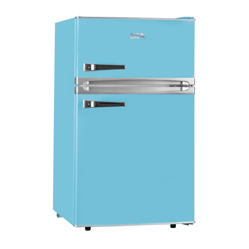 SIA RFM88PB 88L Freestanding Under Counter Retro Fridge Freezer - Blue