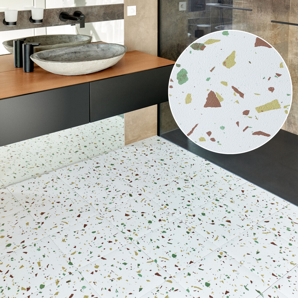 (Square (12X12 In | 30.5X30.5 Cm), 30) Vinyl Floor Tiles Self Adhesive - Peel And Stick Floor Tiles, Vinyl Flooring For Homes Offices
