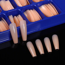 100Pc/Set Candy Ballerina Full Cover False Nail Tips Matte Coffin Nail Extension