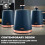 Tower Tower Cavaletto Midnight Blue Kettle 2 Slice Toaster Canisters Set 2