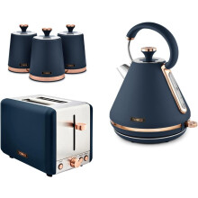Tower Cavaletto Midnight Blue Kettle 2 Slice Toaster Canisters Set