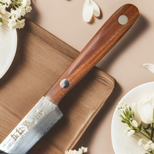 Forged Damascus Steel Steak Set Blade Sharp Peeling Fruit Knife Smooth Solid WoodHandhandle Boning Knife 2