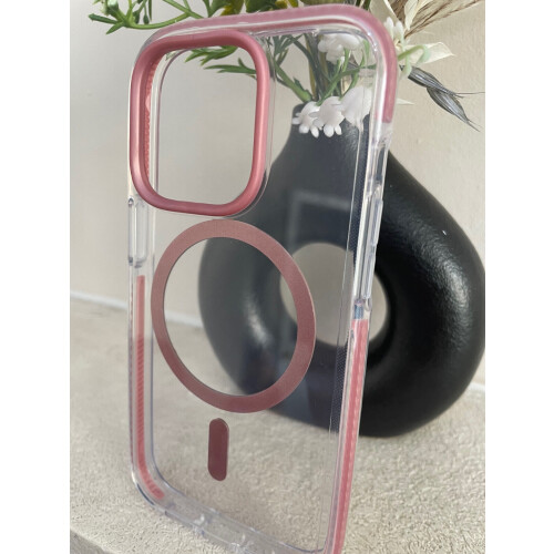 Apple Tech21 Evo Crystal Clear Rose Gold Case Apple iPhone 14 Pro MagSafe Compatible