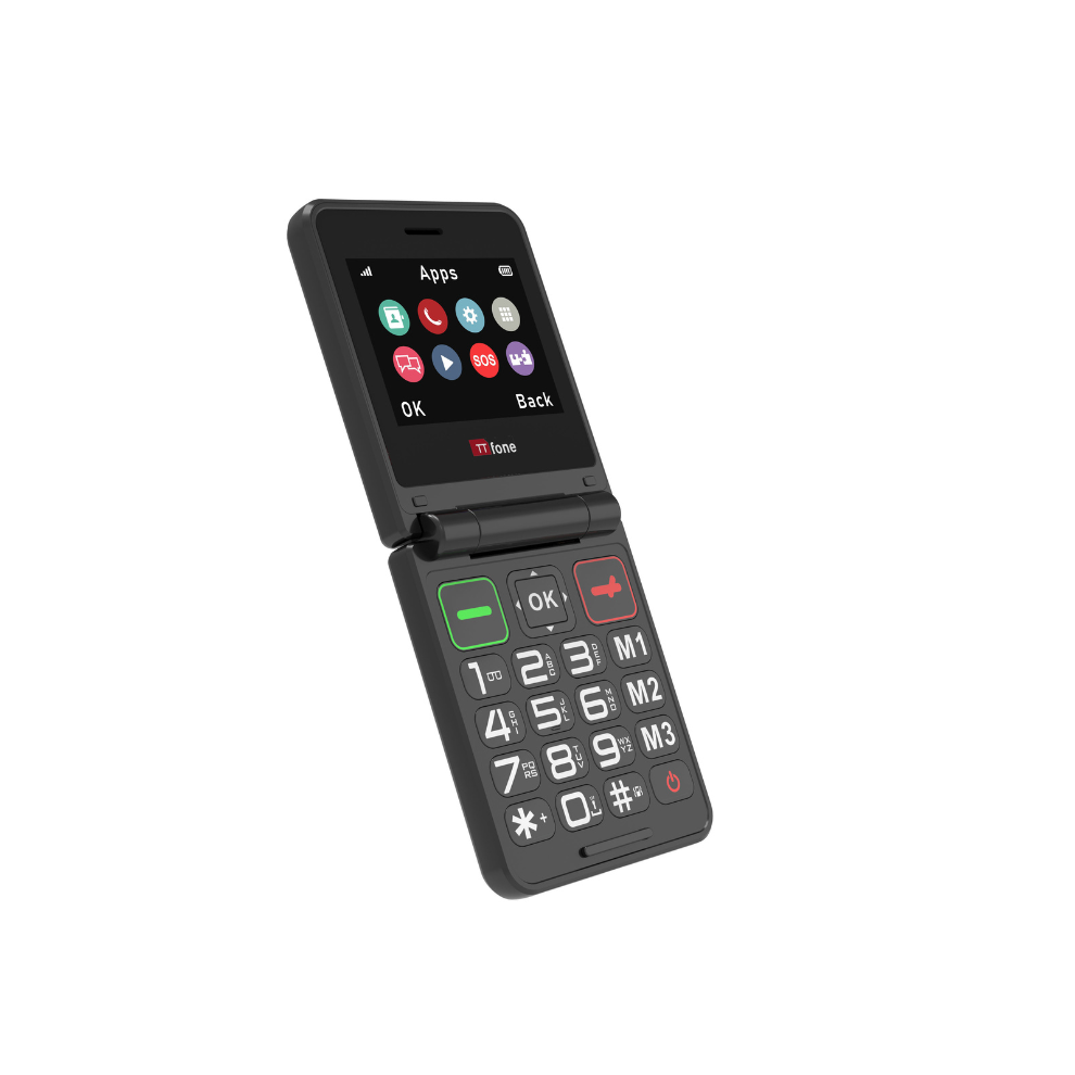 TTfone TT660 Flip Big Button Mobile with Vodafone Pay As You Go SIM, USB C Cable