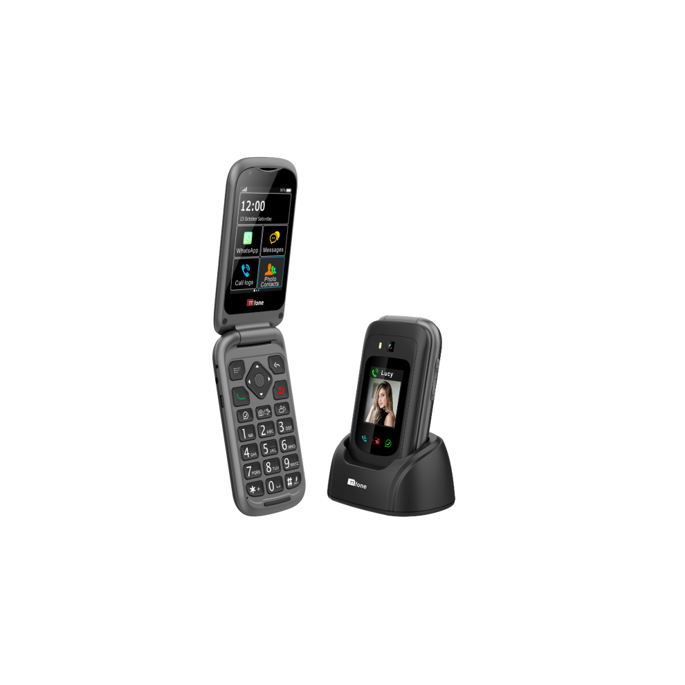 TTfone TT970 4G WhatsApp Flip Senior Big Button Mobile with O2 Bundle Pay As You Go SIM
