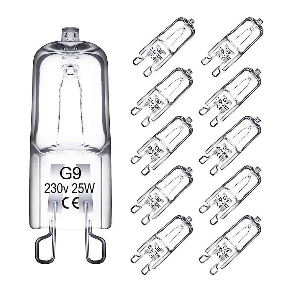 10 Pack G9 Halogen Bulb, G9 Bulb 25w 230v, Dimmable, G9 Halogen Lamp, 43mm
