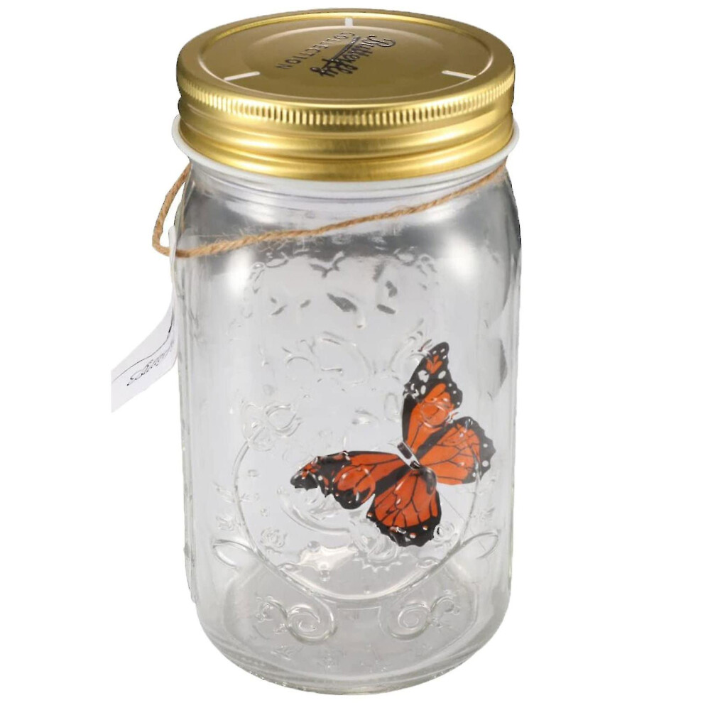 (Orange) Butterfly Collection Jar Lamp Flying Butterfly With Led Lights For Family And Friends Gift-image-OPC-PFWFJCD-NEW