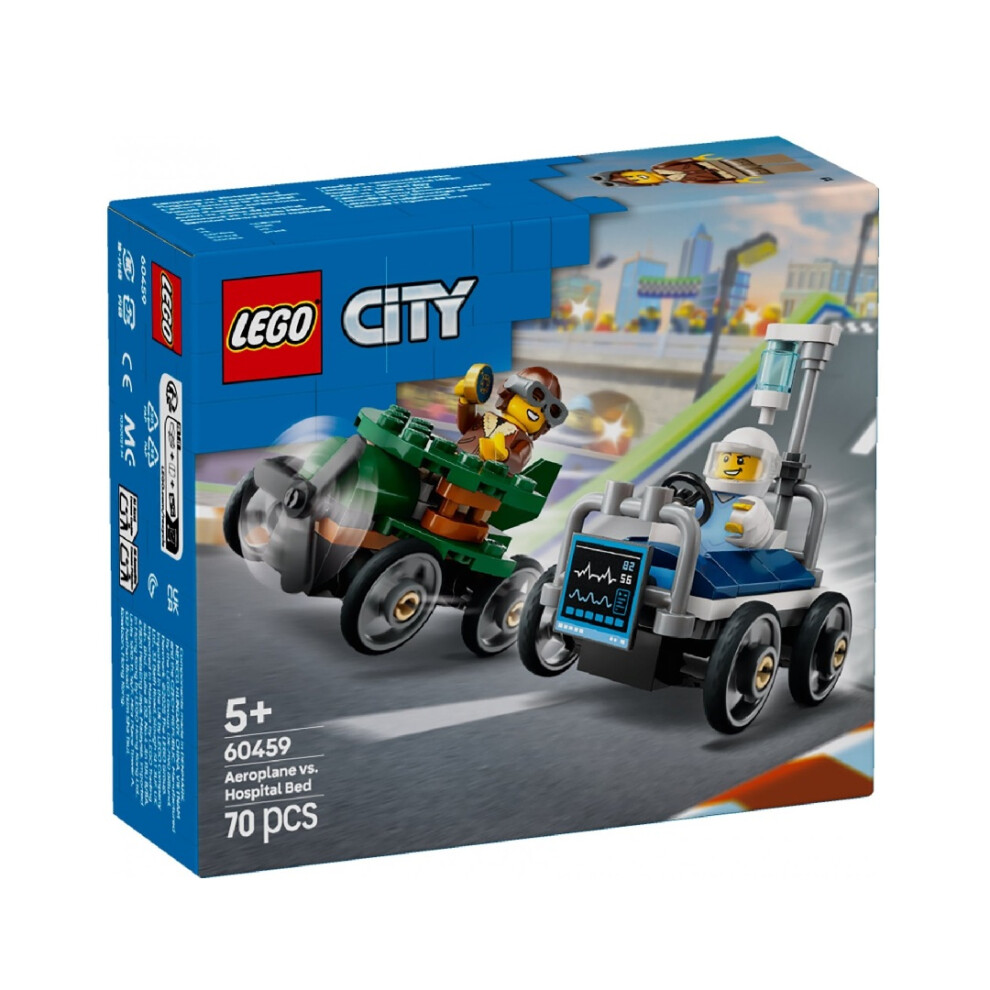 Lego City Airplane Vs. Hospital Bed Race Car Pack - Building Set