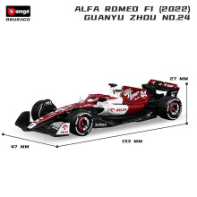 (C42-24-2022) Bburago 1:43 2022 F1 Alfa Romeo C42 #24 Guanyu Zhou #77 Valtteri Bottas Formula Racing Team Diecast Car Model Toys Collection