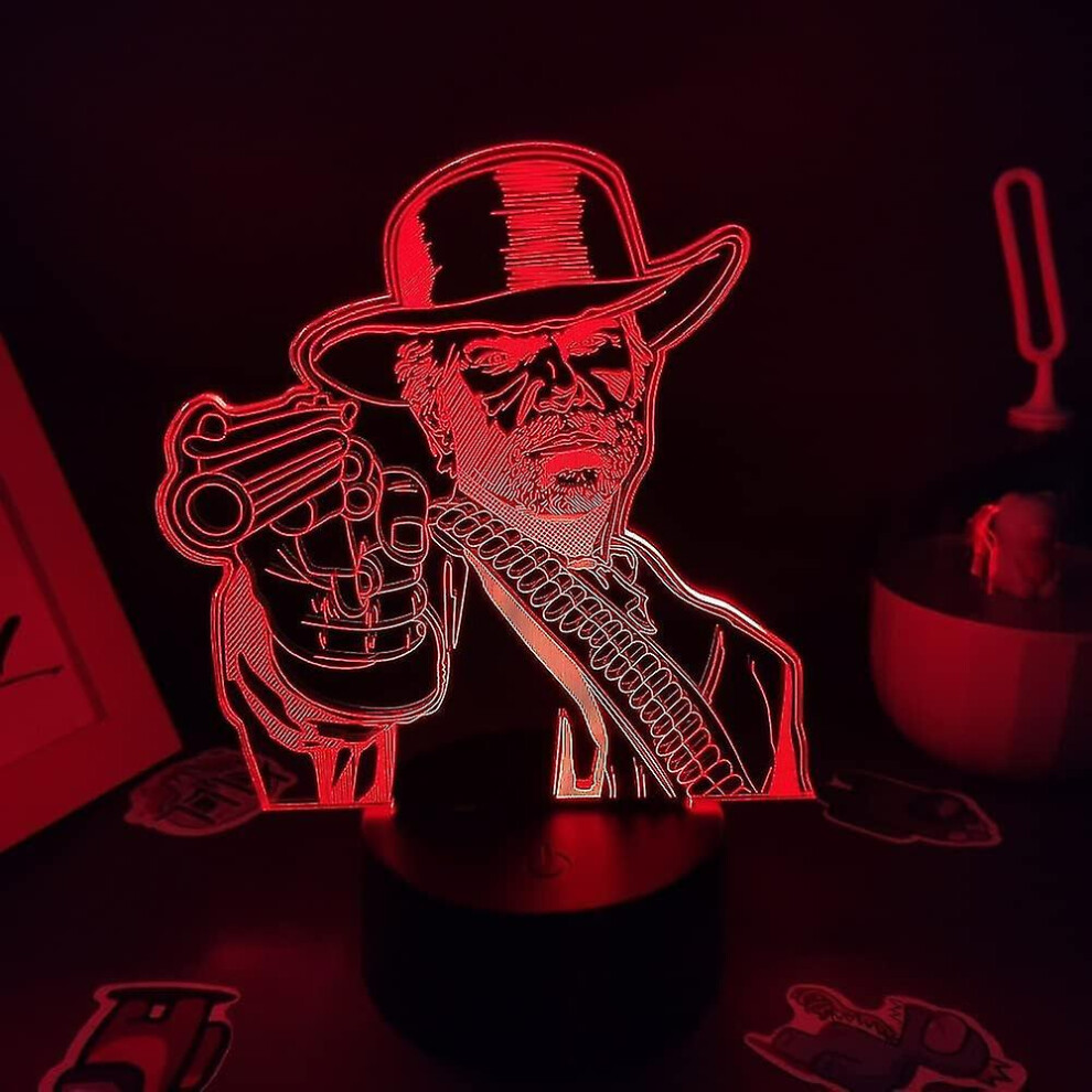 Game Red Dead Redemption 2 Figure Led Lamp 3d Night Light Anime Lovers Gift Light For Led Night Lamps For Kids Bedroom Decoration Child Birthday Gift