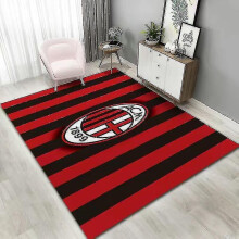 (AC Milan) Vintage Square Carpets Soft Non Slip High Water Absorption Rug For Study Room