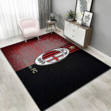 (AC Milan B) Vintage Square Carpets Soft Non Slip High Water Absorption Rug For Study Room