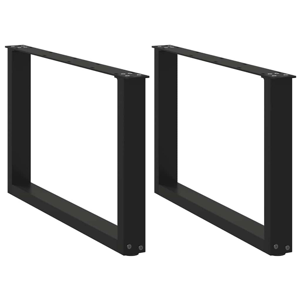 Vidaxl Coffee Table Legs U-Shaped 2 Pcs Black 60X(42-43) Cm Steel