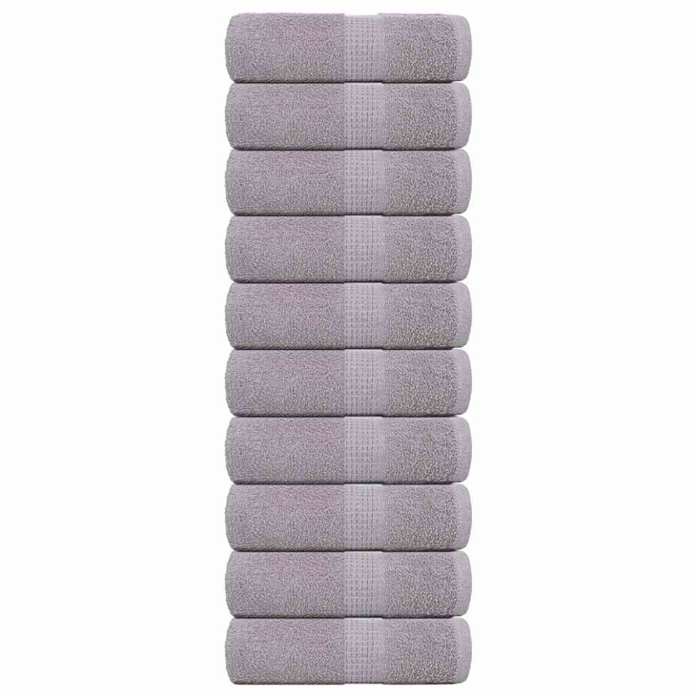 vidaXL Guest Towels 10 Pcs Grey 30x50 Cm 360 Gsm 100% Cotton