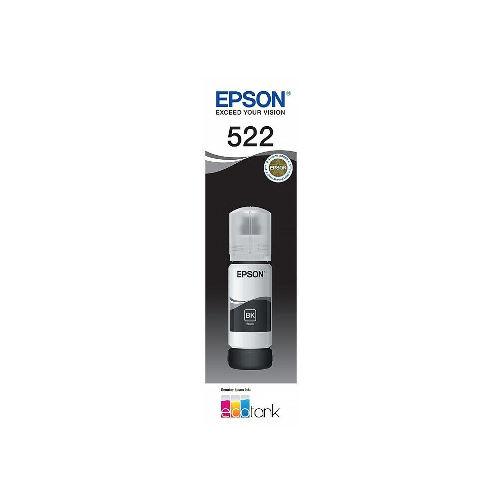 Epson T522 Black EcoTank 522 Ink Toner Bottle C13T00M192 Genuine Original