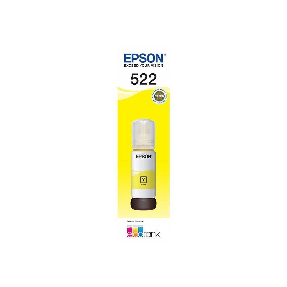 Epson T522 Yellow EcoTank 522 Ink Toner Bottle C13T00M492 Genuine Original