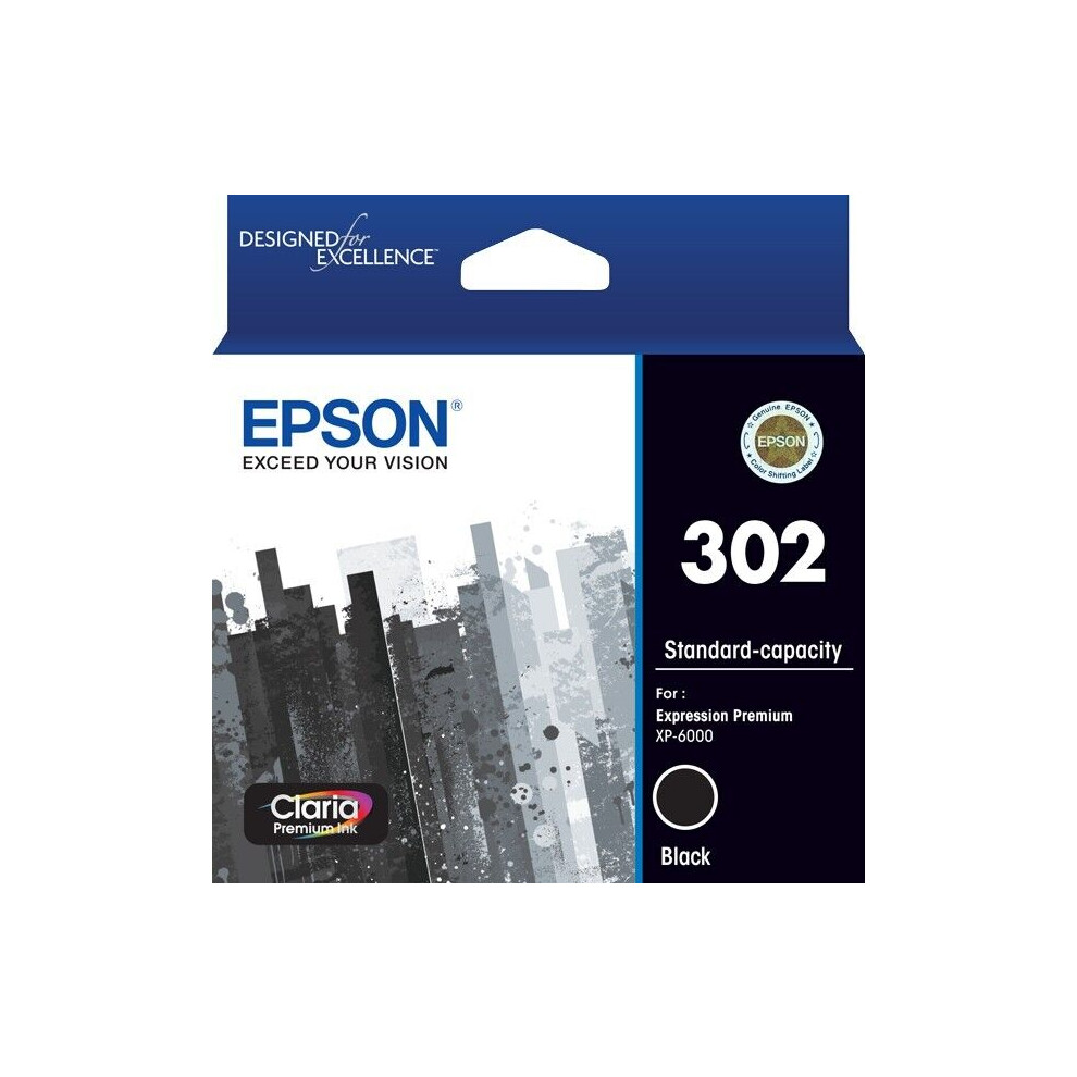 Epson 302 Black Ink Cartridge Toner C13T01V192 Genuine Original