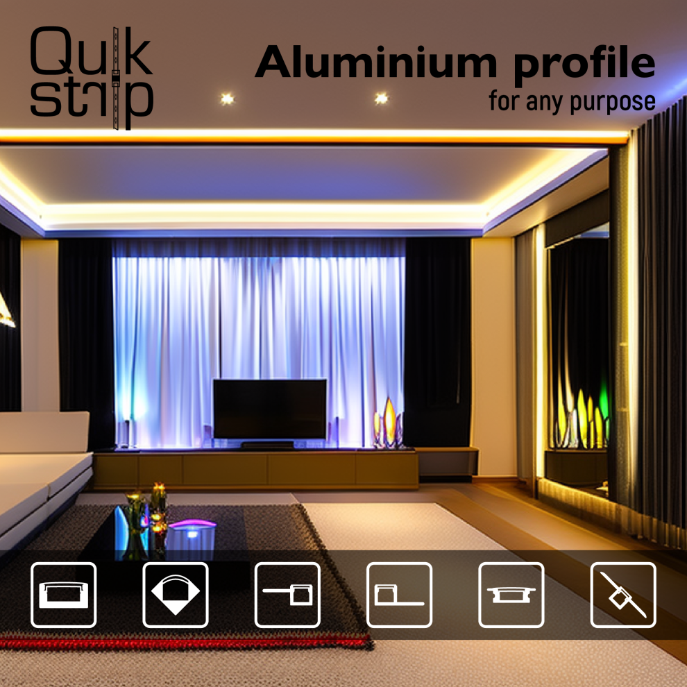 Quik Strip Professional Dotless/Spotless COB LED Strip - 2200K, 480LEDS/m, CRI>90- 720Lm/m, 24V, 10m Roll