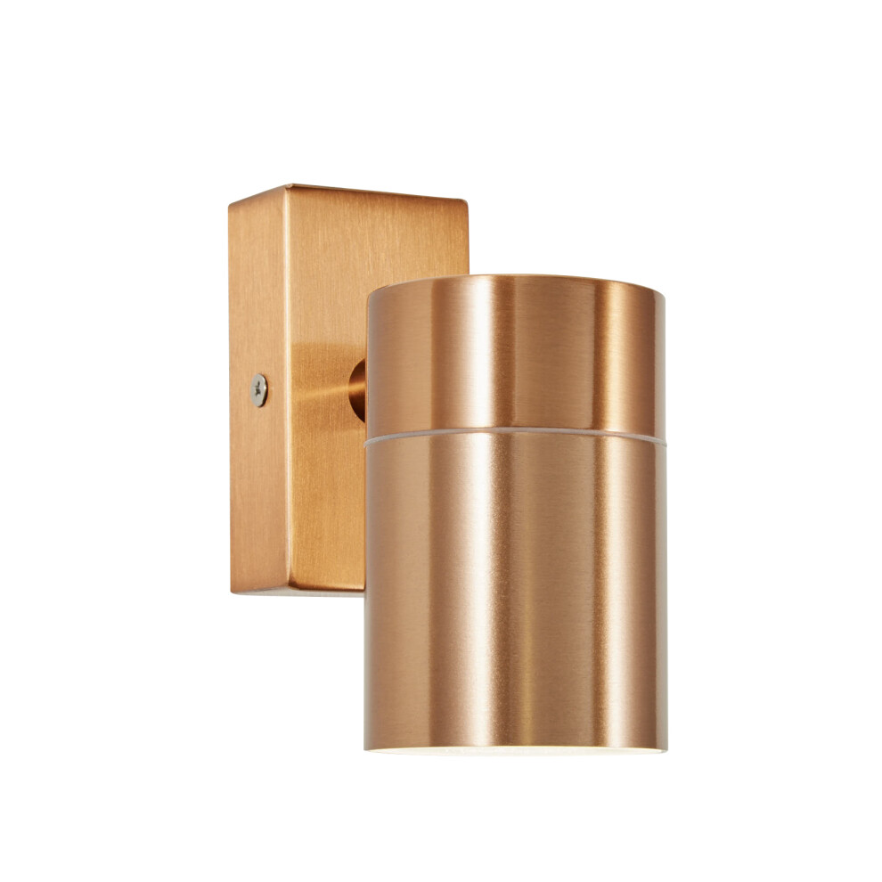Zinc Leto Fixed Up or Down GU10 Wall Light IP44 Copper Wall light Copper ZN-37940-COP