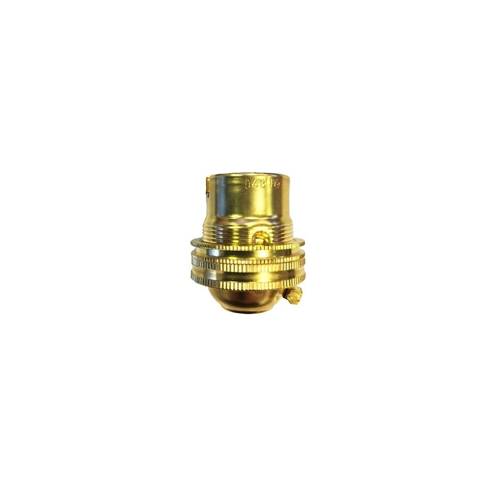 CED LHSBCBR SBC Brass 1/2 Inch Brass Lamp Holder Unswitched With Earth