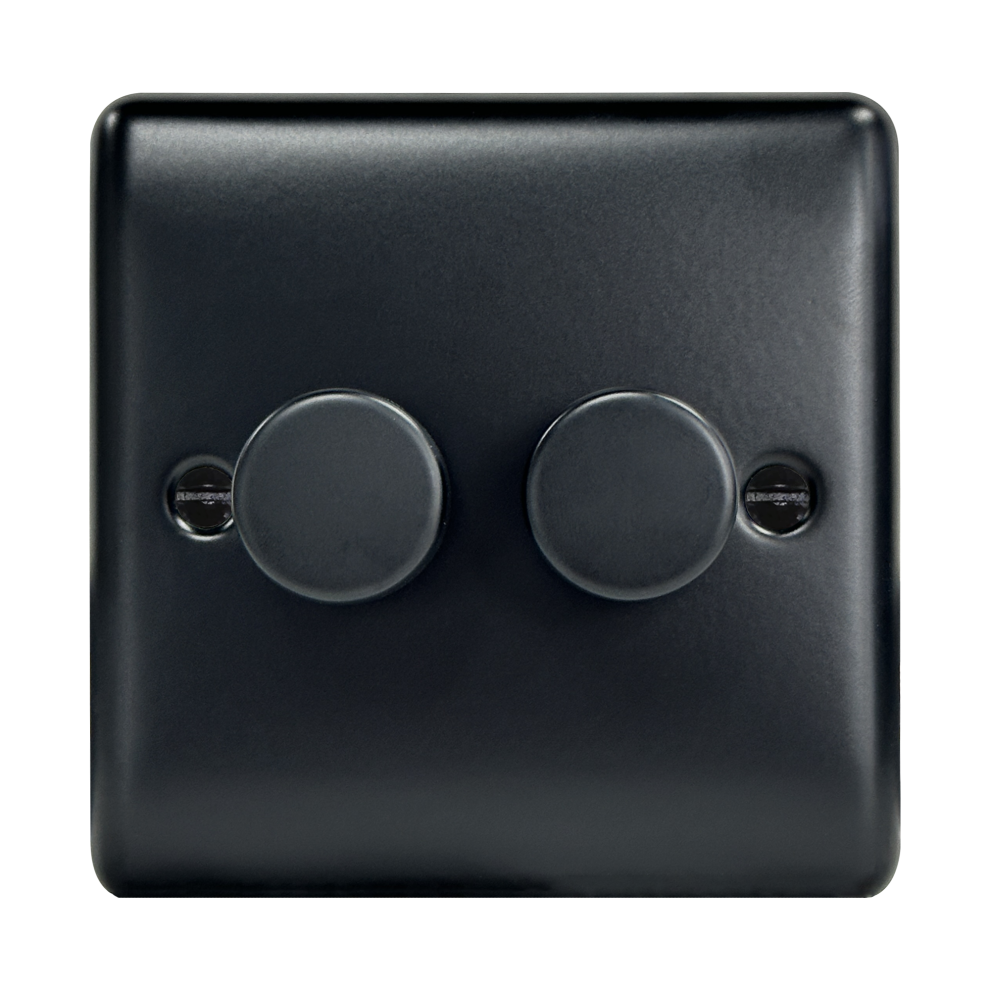 2G 2W LED Dimmer (2 X 200W) Matt Black