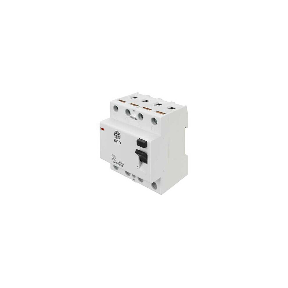 Wylex 63A 30mA four pole RCD, TYPE A, WRDS63/4