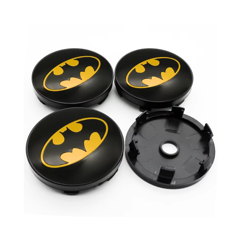 (60mm Justice1) 4Pcs 56+60mm Car Styling Bat Emblem Badge Sticker Car Wheel Hub Center Caps Rim Cover Stickers Decorative Auto Accessories-image-OPC-PFWFSFJ-NEW