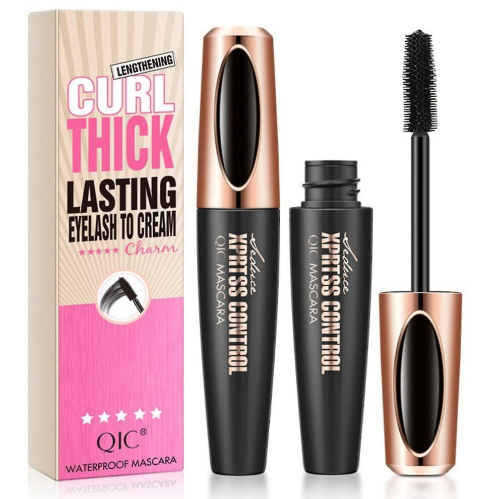4d Fibre Mascara,mascara Black Volume And Length Waterproof,maskara Long Lash Mascara Black,waterproof Mascara,smudge Proof Mascara Lengthenin,1pc