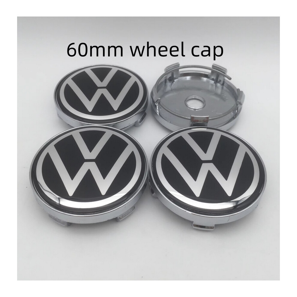 (60mm Wheel Cap 1) 4pcs 3D New For Volkswagen 56mm 60mm 65mm 68mm Car Emblem Wheel Hub Center Cap Badge Covers Sticker Decal Styling Accessories