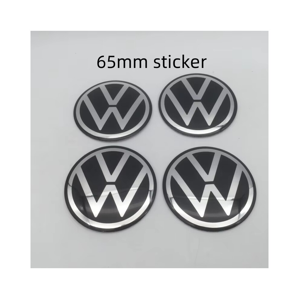 (65mm sticker) 4pcs 3D new for Volkswagen 56mm 60mm 65mm 68mm Car emblem Wheel hub Center Cap Badge covers sticker Decal styling Accessories-image-OPC-PFWFSPR-NEW