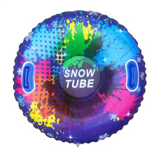 Inflatable Ski Ring PVC Sledding Tube Thicken Snow Tubing Winter Snow Tube with Handle Cold-Resistant Outdoor Sports Snow Toy