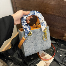 (Blue) Presbyopia Contrast Color Scarf Princess Diana Bag