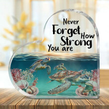 (Acrylic, 1pc) Acrylic Inspirational Desk Sign - "Never Forget How Strong You Are" Clear Motivational Quote Decor for Home Office, Uncharged, Appreciation Gift
